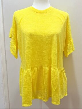 Cherish Bright Yellow Peplum Top